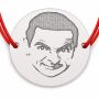 Brățară argint 925 cu chip de comediant, șnur reglabil B-E1237
