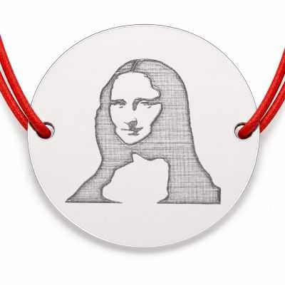 Brățară argint 925 cu portret clasic de femeie, șnur reglabil B-E1233