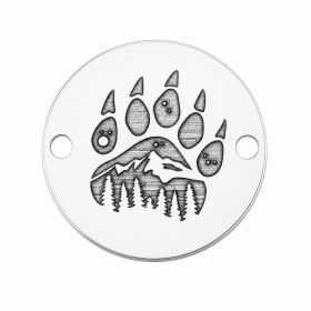Bănuț labă urs "Pe Urmele Naturii" argint 925, 16.5 mm E0792 GS