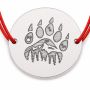 Brățară argint 925 cu labă de urs și munți, șnur reglabil B-E0792