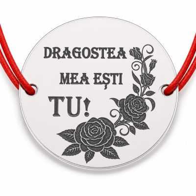 Brățară argint 925 Dragostea mea ești tu, șnur reglabil B-E1432