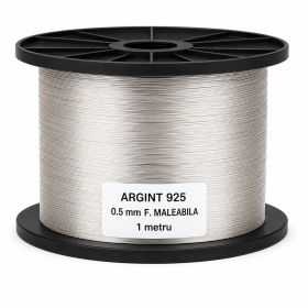 Sarma de argint 0.5 mm Foarte maleabila 1 metru