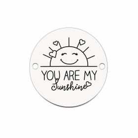 Bănuț argint 925 gravat soare zâmbitor și mesajul You Are My Sunshine, Ø 16,5 mm — pentru cineva drag E1443