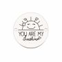 Bănuț argint 925 gravat soare zâmbitor și mesajul You Are My Sunshine, Ø 16,5 mm — pentru cineva drag E1443