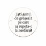 Bănuț argint 925 gravat mesajul romantic Ești genul de greșeală, Ø 16,5 mm — romantic E0798