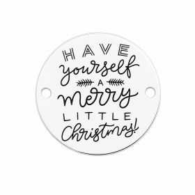 Bănuț argint 925 gravat mesajul Have yourself a merry little Christmas, Ø 16,5 mm — de Crăciun E1324