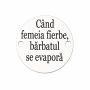 Bănuț argint 925 gravat mesajul Când femeia fierbe, bărbatul se evaporă, Ø 16,5 mm — haios pentru cuplu E0796