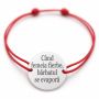 Brățară argint 925 cu bănuț mesajul Când femeia fierbe, bărbatul se evaporă, șnur reglabil — cadou haios pentru cuplu B-E0796