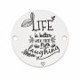 Bănuț argint 925 gravat mesajul Life is better when you’re laughing, Ø 16,5 mm — motivațional E1323
