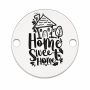 Bănuț argint 925 gravat căsuță și mesajul Home Sweet Home, Ø 16,5 mm — de casă nouă E0785