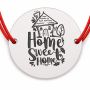 Brățară argint 925 cu bănuț căsuță și mesajul Home Sweet Home, șnur reglabil — cadou de casă nouă B-E0785