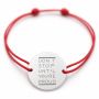 Brățară argint 925 cu bănuț mesajul Don’t Stop Until You’re Proud, șnur reglabil — cadou motivațional B-E1250