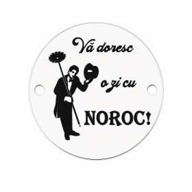 Bănuț argint 925 gravat mesajul Vă doresc o zi cu noroc și hornar, Ø 16,5 mm — pentru noroc E1411