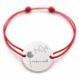 Brățară argint 925 cu bănuț păpădie și mesajul Make a wish, șnur reglabil — cadou cu mesaj inspirațional B-E1456