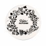 Bănuț argint 925 gravat coroniță florală și mesajul Hello! AUTUMN, Ø 16,5 mm — de toamnă E1283