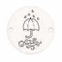 Bănuț argint 925 gravat umbrelă și mesajul Autumn, Ø 16,5 mm — de toamnă E1279