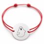 Brățară argint 925 cu bănuț fantomă prietenoasă, șnur reglabil — cadou de Halloween B-E0918