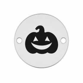 Bănuț Halloween din argint 925 Dovleac Jack-o'-lantern, 16.5 mm E0750-GS