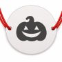Brățară argint 925 cu bănuț dovleac Jack-o'‑lantern, șnur reglabil — cadou de Halloween B-E0750