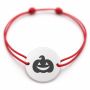 Brățară argint 925 cu bănuț dovleac Jack-o'‑lantern, șnur reglabil — cadou de Halloween B-E0750
