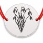 Brățară argint 925 cu bănuț buchet de ghiocei, șnur reglabil — cadou de primăvară B-E1925