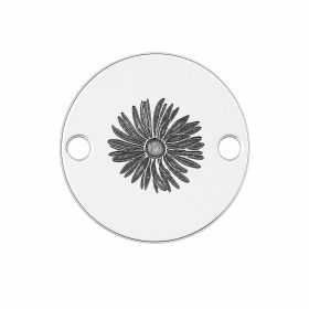 Bănuț argint 925 gravat păpădie, Ø 12 mm — de primăvară E1931