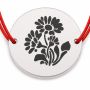 Brățară argint 925 cu bănuț margarete, șnur reglabil — cadou de primăvară B-E1932