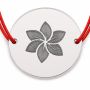 Brățară argint 925 cu bănuț floare stilizată, șnur reglabil — cadou de primăvară B-E1934