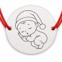 Brățară argint 925 cu bănuț gravat bebe care doarme, șnur roșu reglabil — R0152