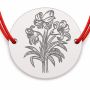 Brățară argint 925 cu bănuț buchet de crini, șnur reglabil — cadou de primăvară B-E1959