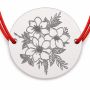 Brățară argint 925 cu bănuț buchet de flori, șnur reglabil — cadou de primăvară B-E1966