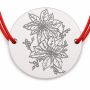 Brățară argint 925 cu bănuț flori ornamentale, șnur reglabil — cadou de primăvară B-E1971