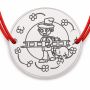 Brățară argint 925 cu bănuț coșar norocos, șnur reglabil — cadou norocos B-E2074