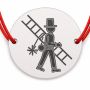 Brățară argint 925 cu bănuț coșar cu scară, șnur reglabil — cadou norocos B-E1930