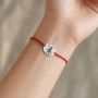 Brățară argint 925 cu bănuț coșar cu scară, șnur reglabil — cadou norocos B-E1930