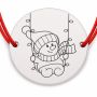 Brățară argint 925 cu bănuț om de zăpadă cu instalație luminoasă, șnur reglabil — cadou de Crăciun B-E1352