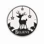 Bănuț argint 925 cu ren, stele și mesajul BELIEVE gravat în