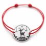 Brățară argint 925 cu bănuț ren, stele și mesajul BELIEVE, șnur reglabil — cadou de Crăciun B-E1383