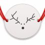 Brățară argint 925 cu bănuț chip minimalist de ren Rudolf, șnur reglabil — cadou de Crăciun B-E0747