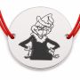 Brățară argint 925 cu bănuț personajul Grinch de Crăciun, șnur reglabil — cadou de Crăciun B-E0759