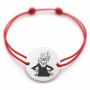 Brățară argint 925 cu bănuț personajul Grinch de Crăciun, șnur reglabil — cadou de Crăciun B-E0759