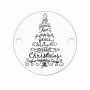 Bănuț argint 925 cu brad din cuvinte festive gravat în Român