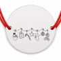 Brățară argint 925 cu bănuț ghirlandă cu ornamente de Crăciun, șnur reglabil — cadou de Crăciun B-E0730