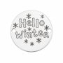 Bănuț argint 925 cu mesaj Hello Winter și fulgi gravat în Ro