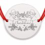 Brățară argint 925 cu bănuț îngeri și mesaj Merry Christmas, șnur reglabil — cadou de Crăciun B-E0983