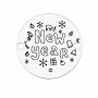 Bănuț argint 925 cu mesaj New Year și fulgi gravat în Români