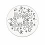 Bănuț argint 925 cu mesaj Merry Xmass și fulgi gravat în Rom