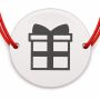 Brățară argint 925 cu bănuț cutie cadou cu fundă, șnur reglabil — cadou de Crăciun B-E0975