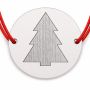 Brățară argint 925 cu bănuț brad de Crăciun minimalist, șnur reglabil — cadou de Crăciun B-E0974