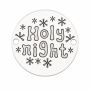 Bănuț argint 925 cu mesaj Holy night și fulgi de nea gravat